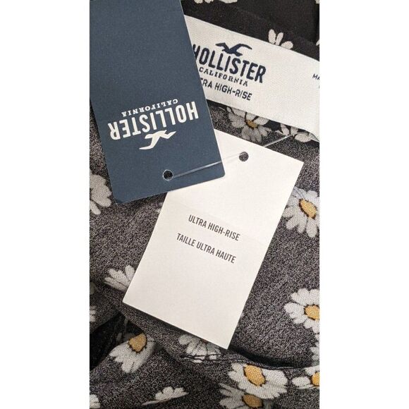 Hollister Womens Medium Black Daisy Print Ultra High Rise Back Zipper Mini Skirt - Picture 7 of 8